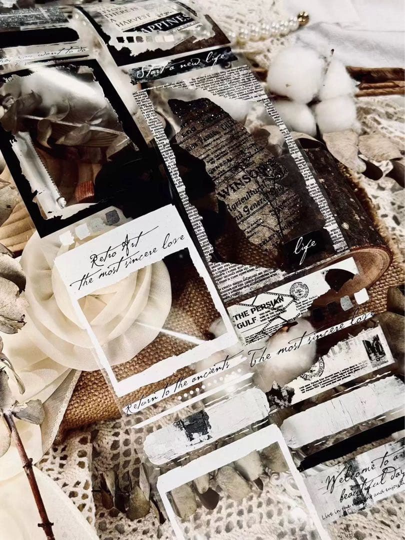 霖蓝汐原创手账《素材排版框》海外マスキングテープ　マステ 【2238】