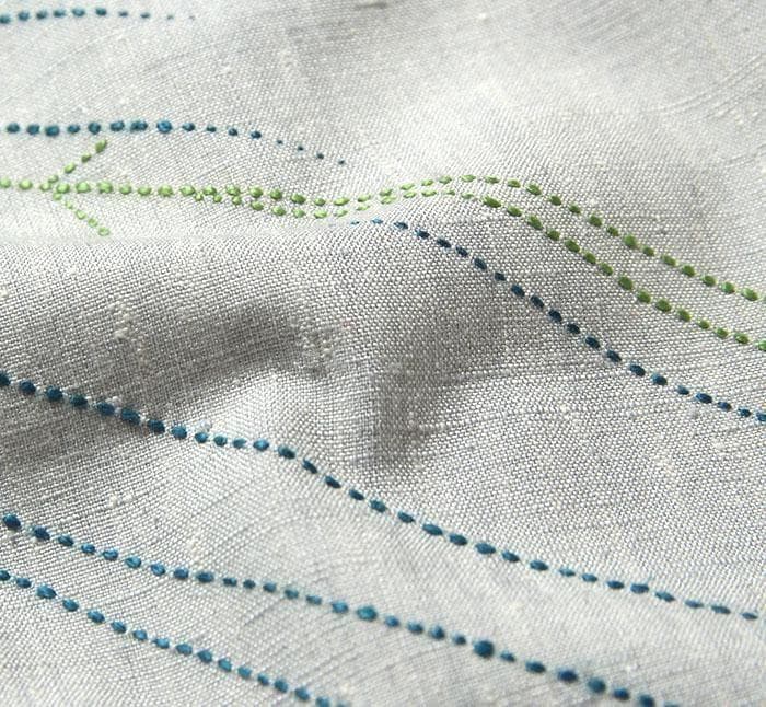 7651■ 正絹真綿紬　松葉の刺子　お洒落附下　美品