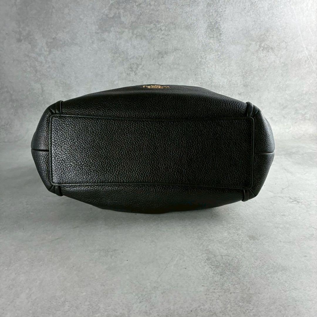 ✨極美品✨コーチ　マヤ　ショルダーバッグ　肩かけ　巾着　ギャザー　レザー　黒