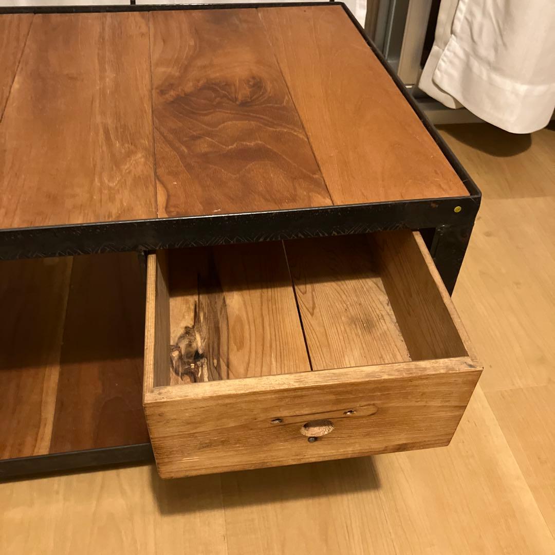 無相創 アイアンxウォルナット テレビ台/古道具クウネルシャビー棚ラック