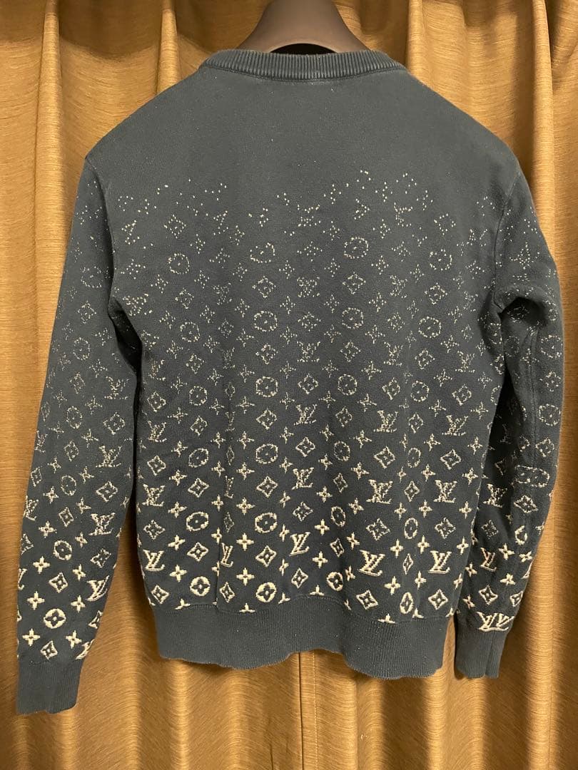 【美品】ルイヴィトン モノグラム ニットセーター グラデーション ネイビー