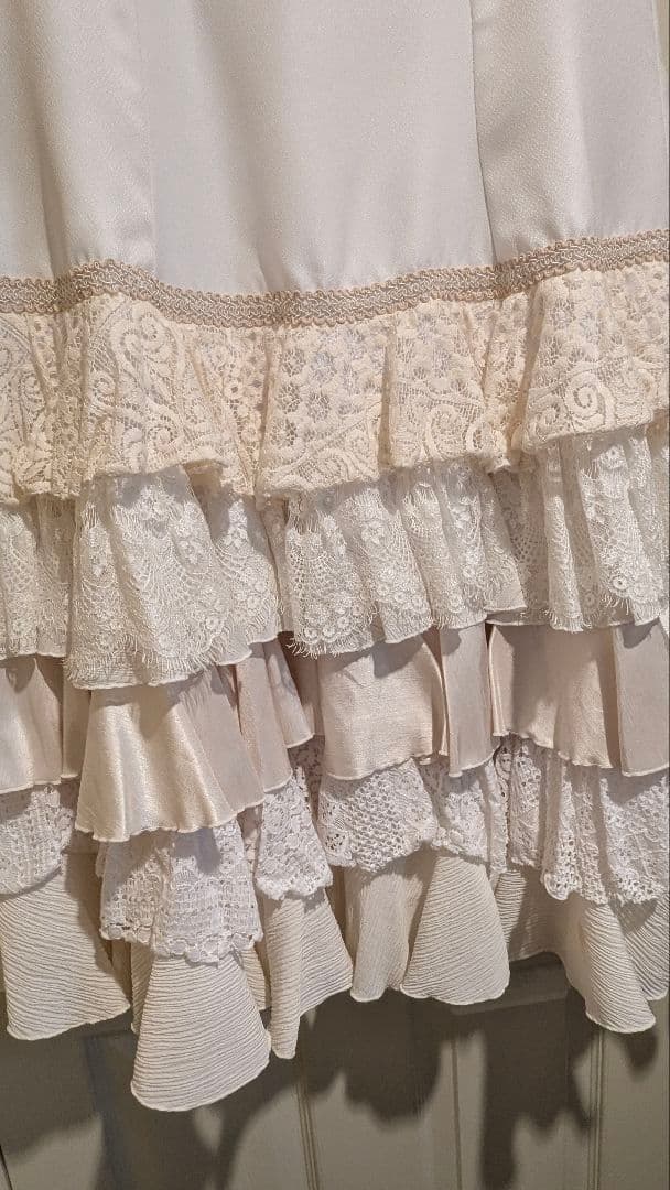 フラメンコ衣装　ツーピース　白