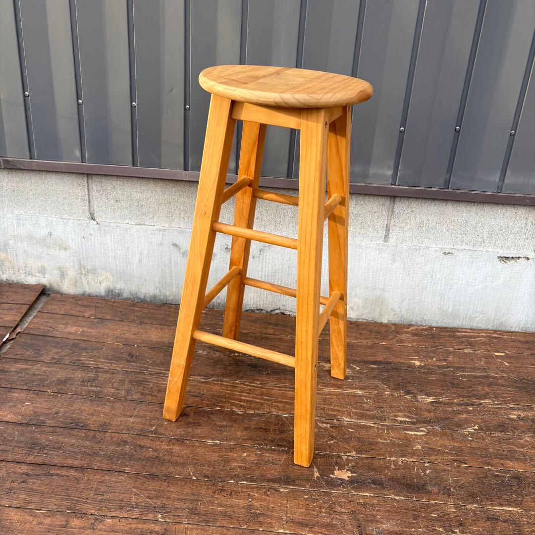 C3 北欧レトロ パイン材 木製カウンターテーブルドレッサー 鏡台スツールセット