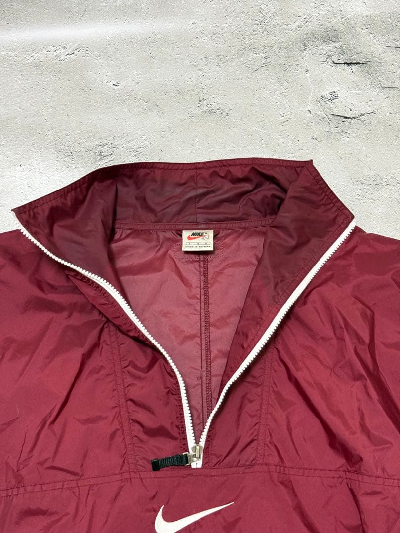 90s Nike 銀タグ ナイロン アノラック バーガンディ
