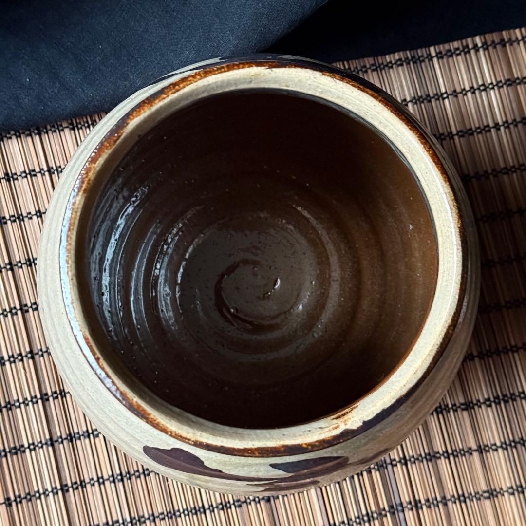 濱田庄司 浜田庄司　地掛鉄絵花瓶　人間国宝　益子焼