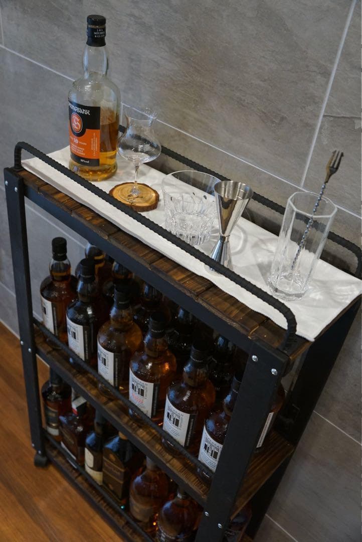 ウイスキーラック　サイドバーワゴンタイプ　男前インテリア　119