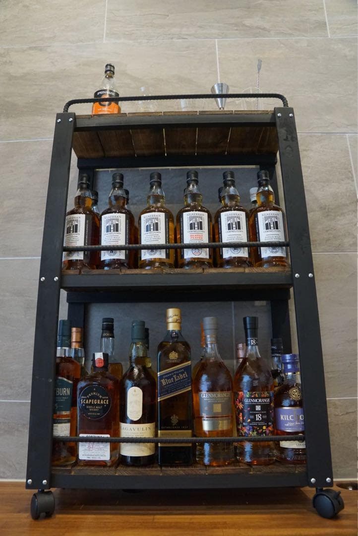ウイスキーラック　サイドバーワゴンタイプ　男前インテリア　119