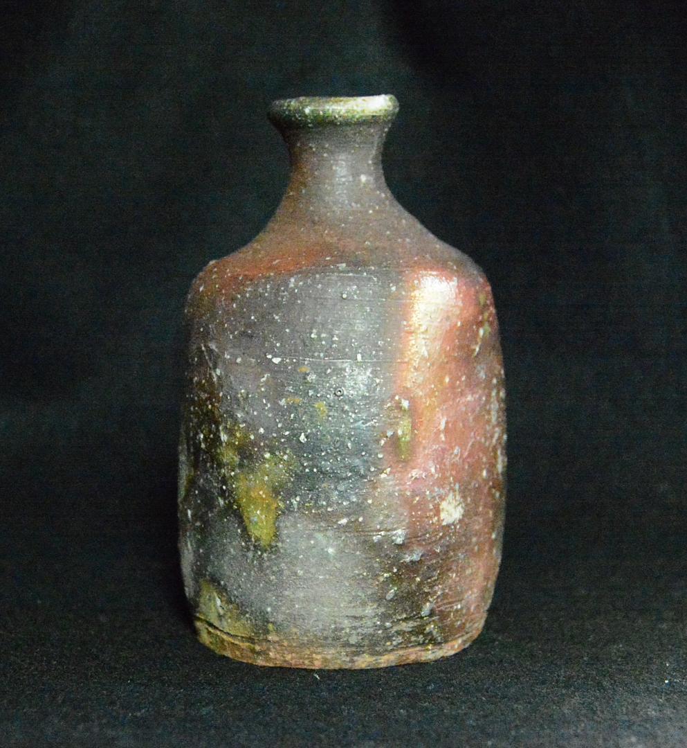 人間国宝　金重陶陽　窯変三角徳利