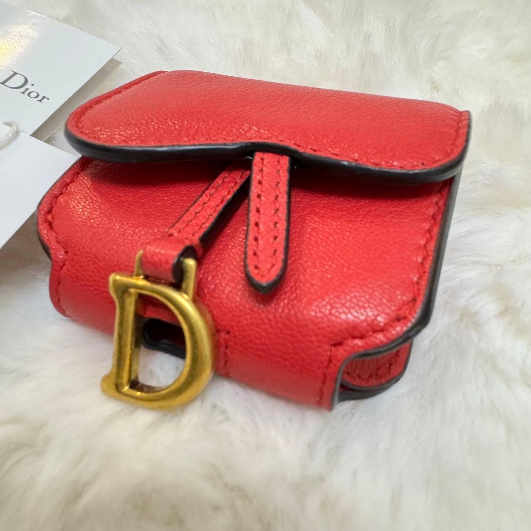 Dior AirPods レザー イヤホンケース 新品 ルビーレッド ゴールド