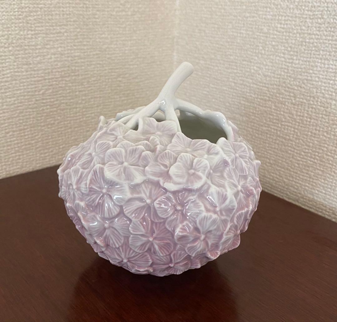 極美品　ロイヤルコペンハーゲン　フラワーベース　置物　紫陽花　廃盤