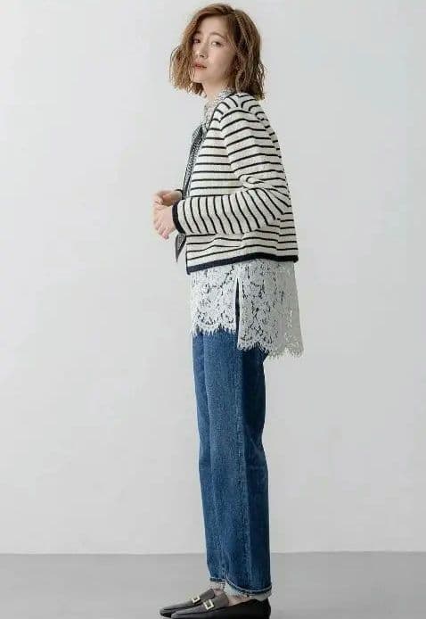 23区 ボーダーニットジャケット