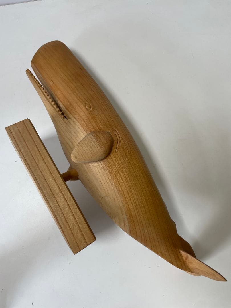 けやき木彫り マッコウクジラ ふるさと地場サンシャイン 宮城県牡鹿町 1990年