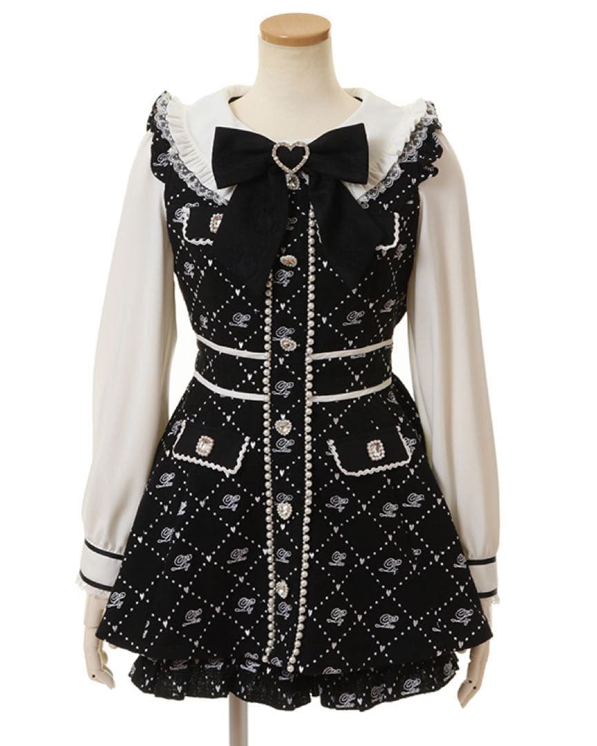 LIZLISA モノグラムリボンツイードセットアップ