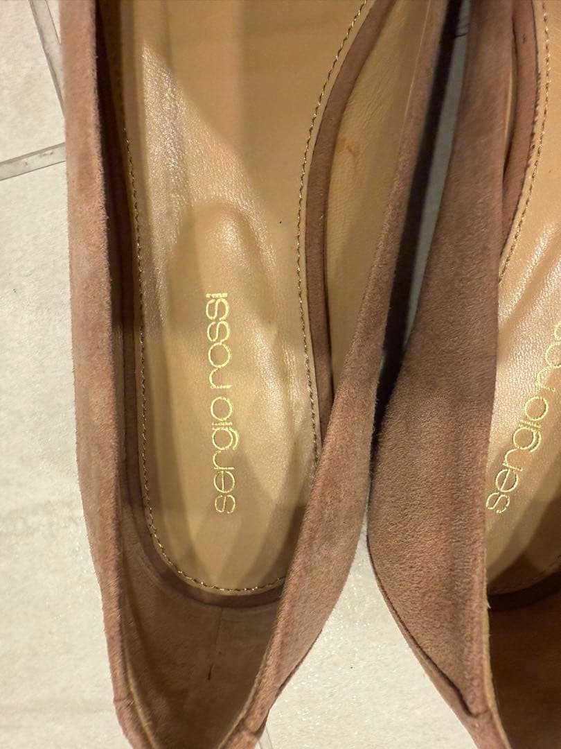 【美品】Sergio Rossi パンプス ラウンドバレリーナ　ベージュ22.5