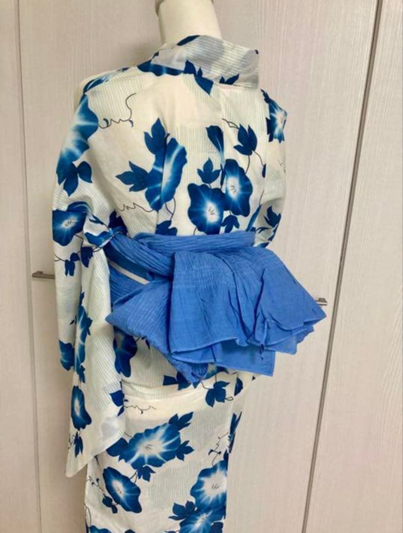 浴衣　朝顔+兵児帯itomi 露草色セット