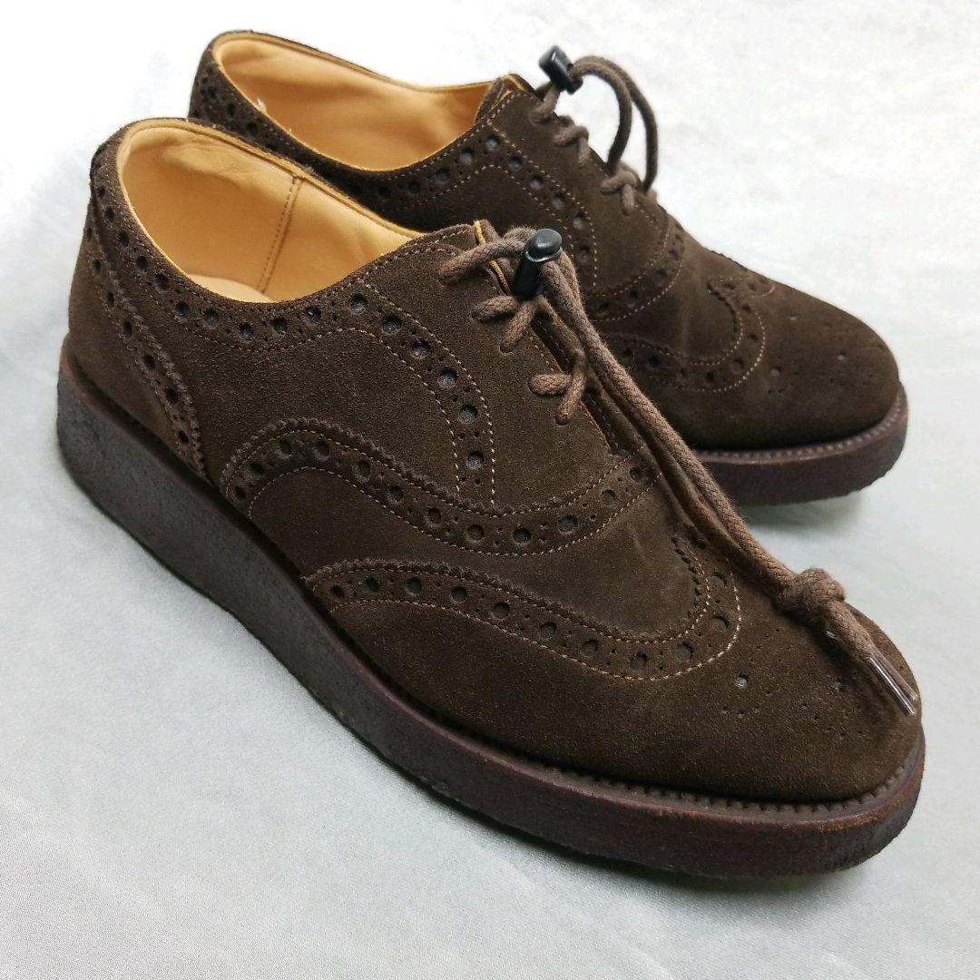 秋冬 Nepco ネプコ ウイングチップ シューズ ラバーソール 茶 英国製