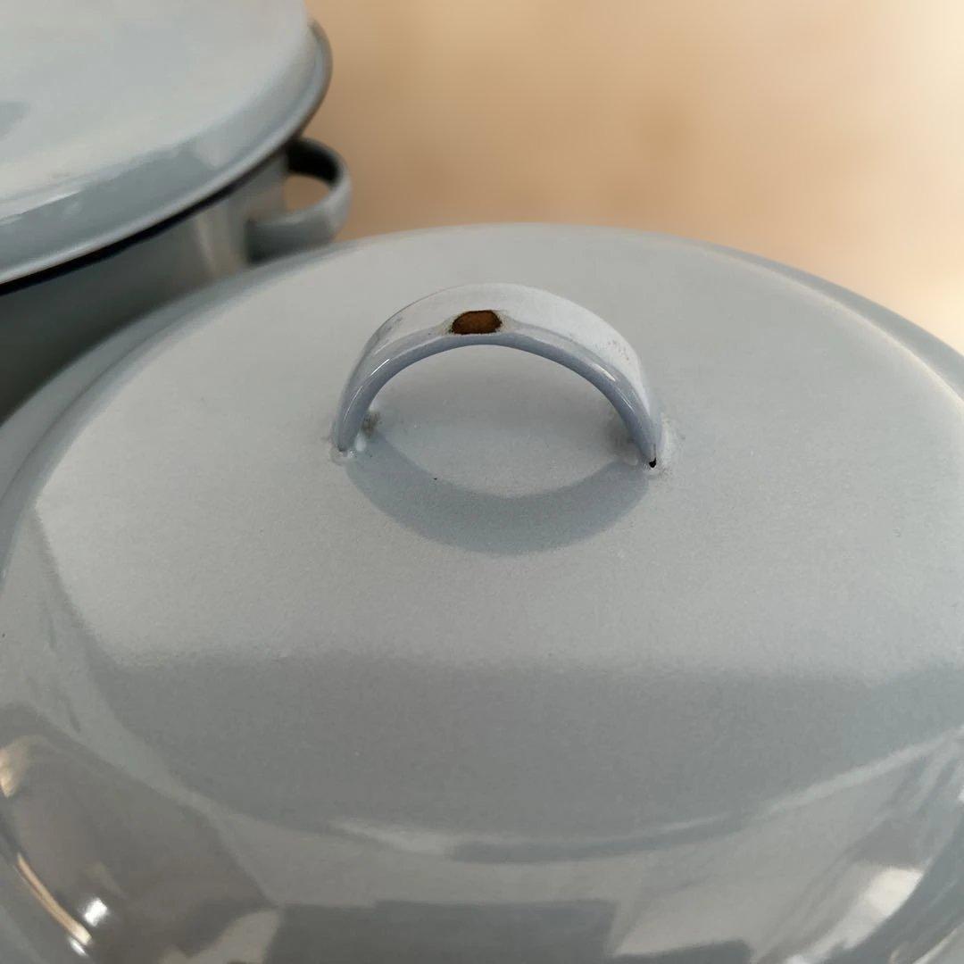 ホーローキャニスター セットBREAD FLOUR COOKIEアンティーク水色