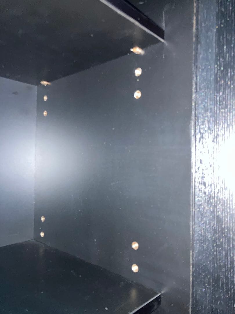 飾り棚　オーダー家具　マットなブラック　美品　ガラス彫刻