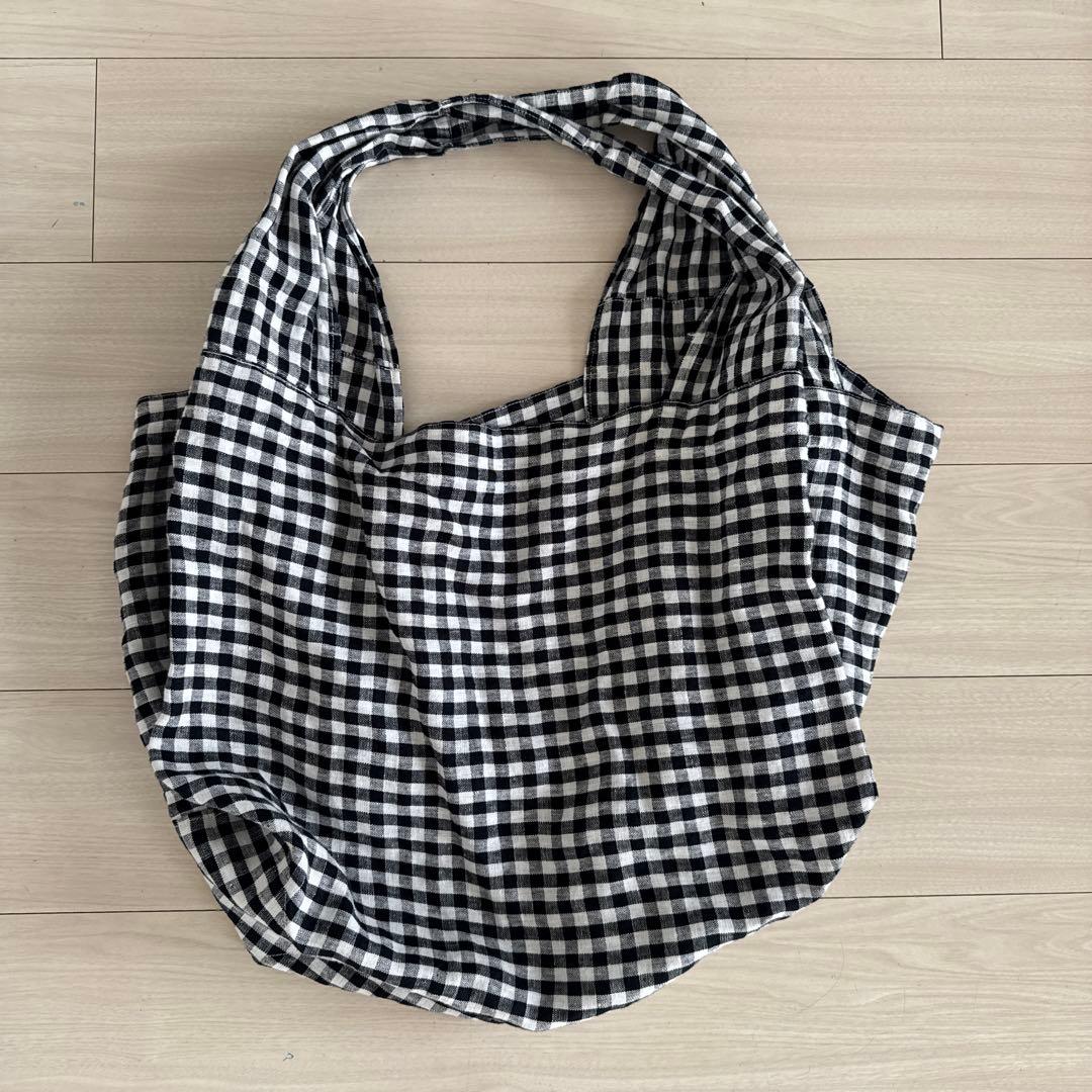 【新品】nest Robe ネストローブ　リネンギンガム超撥水バッグ