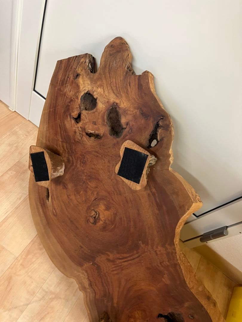 欅製 無垢 花台 飾り台 一枚板 高級木製 台座 幅80cm 床の間 和家具