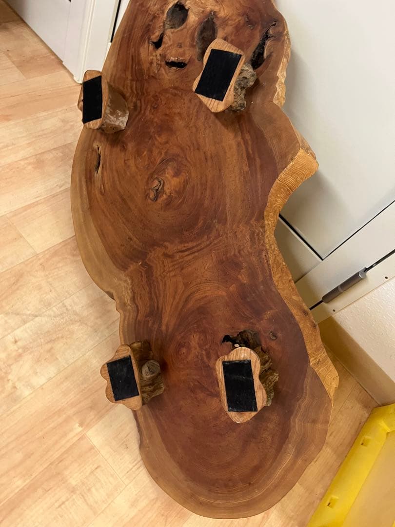 欅製 無垢 花台 飾り台 一枚板 高級木製 台座 幅80cm 床の間 和家具