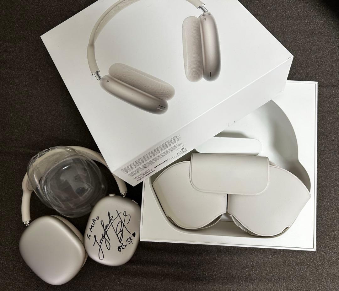 【AirPods Max シルバー】 グクサイン入り、ケース付き （24日まで）