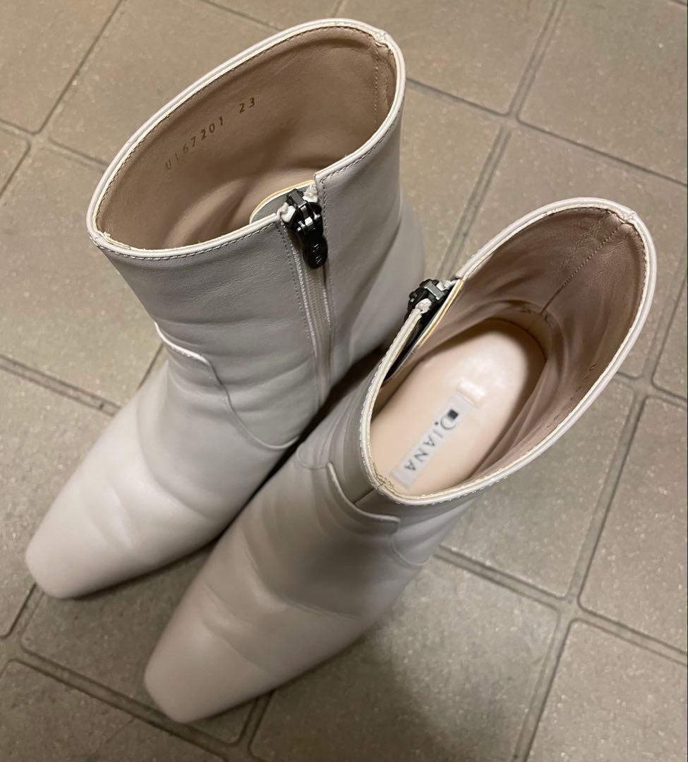 DIANA ダイアナ スクエアトゥ シンプルショートブーツ 23cm