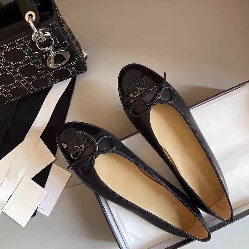 CHANEL バレエシューズ ブラック エナメルfr