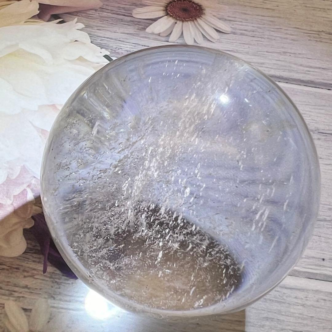 ヒマラヤ水晶 丸玉 スフィア 虹入り レインボー 天然石 置物 鑑賞石