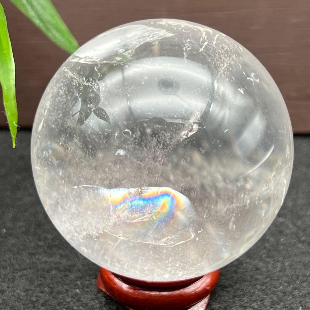 ヒマラヤ水晶 丸玉 スフィア 虹入り レインボー 天然石 置物 鑑賞石