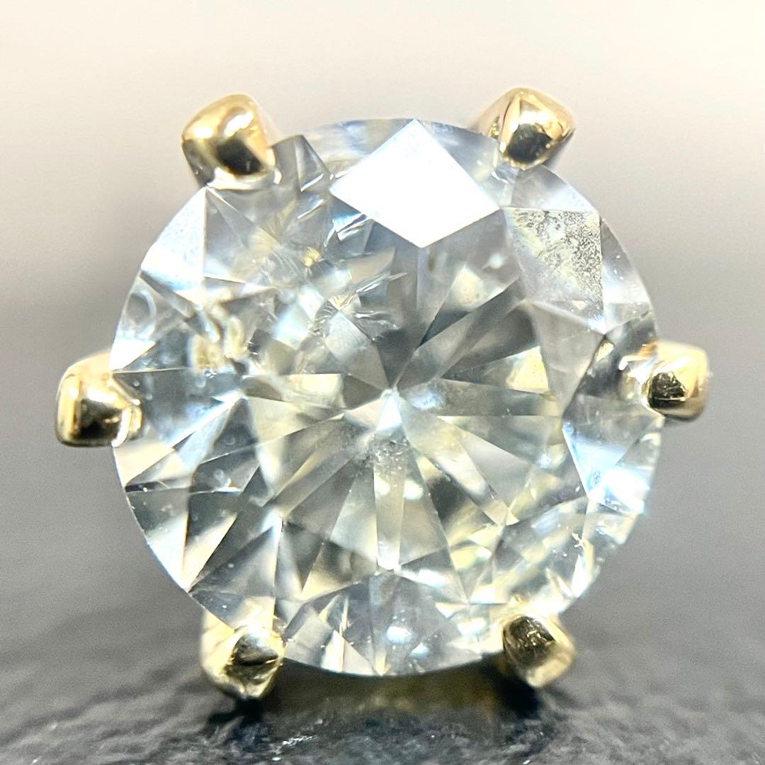 大粒 天然 ダイヤモンド 0.834ct K18 一粒 ダイヤ 片耳 ピアス