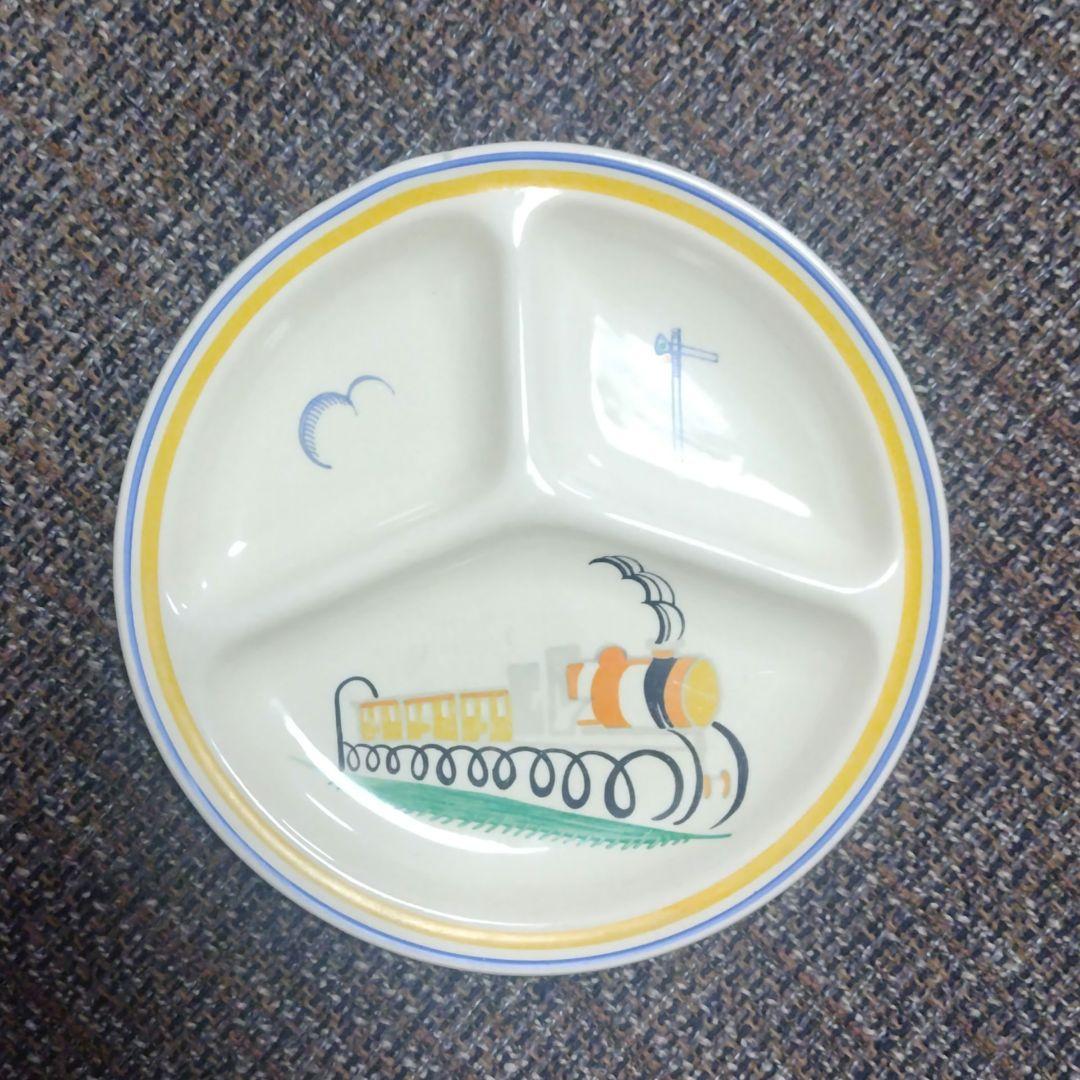 売約済、超レアー！スージークーパー、ユーモラスデザイン「機関車とシグナルと雲」皿