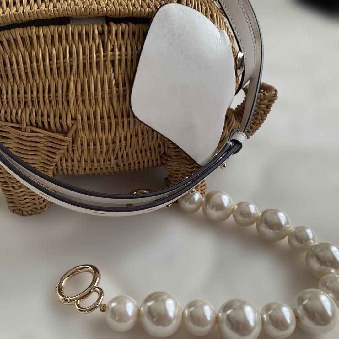 象の形 ラタン かごバッグ