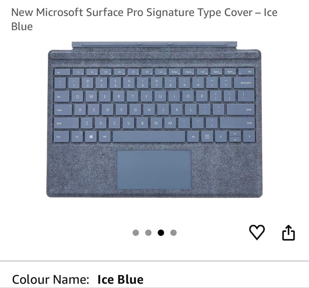マウス・ペンセット！純正Surface pro タイプカバー　アイスブルー