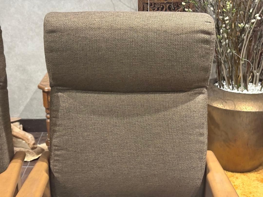 シンプル　ブラウン　ソファ　 一人用　アームソファ　キャスター付　2脚セット　Y