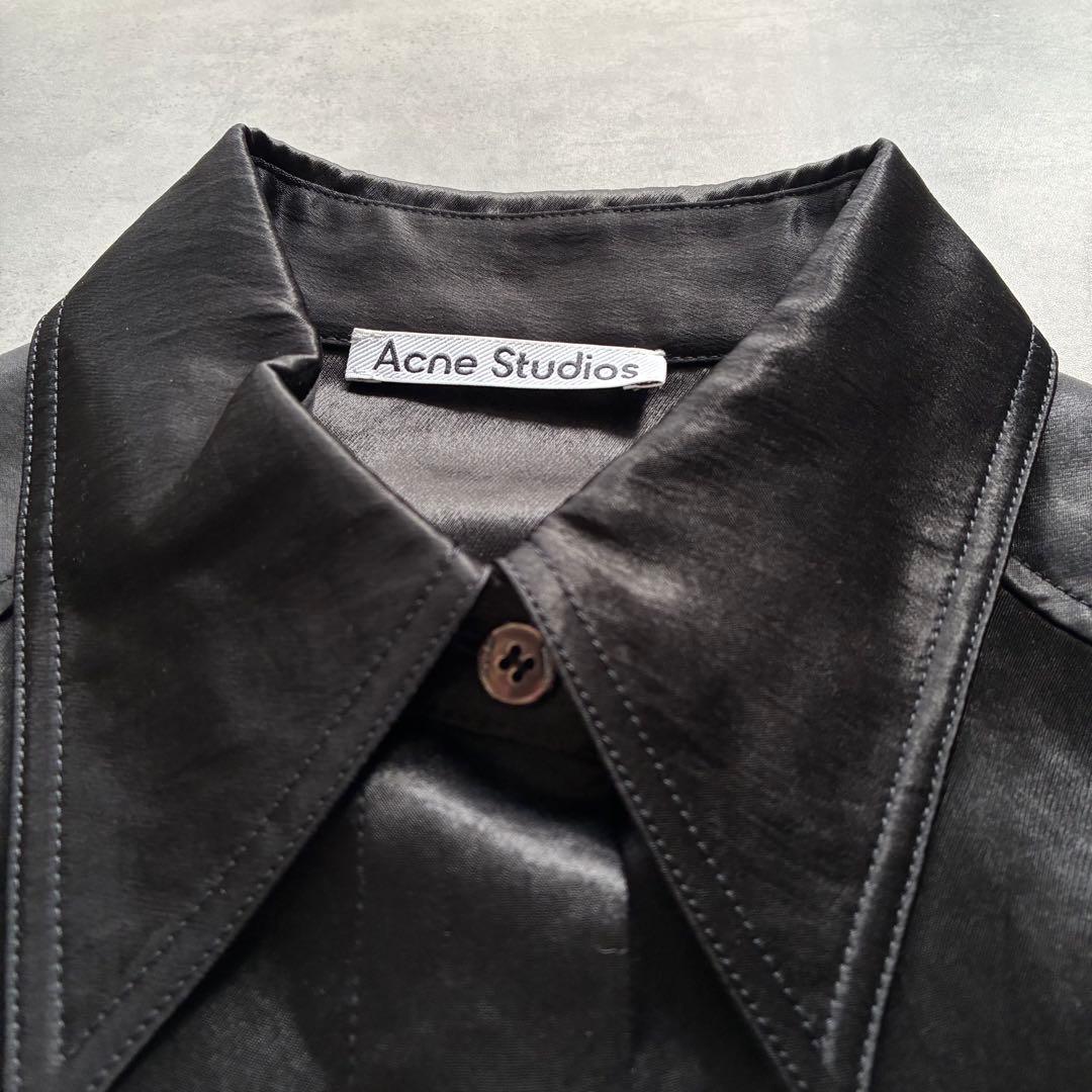 美品 AcneStudios アクネストゥディオズ サテン シャツ 黒 定価5万