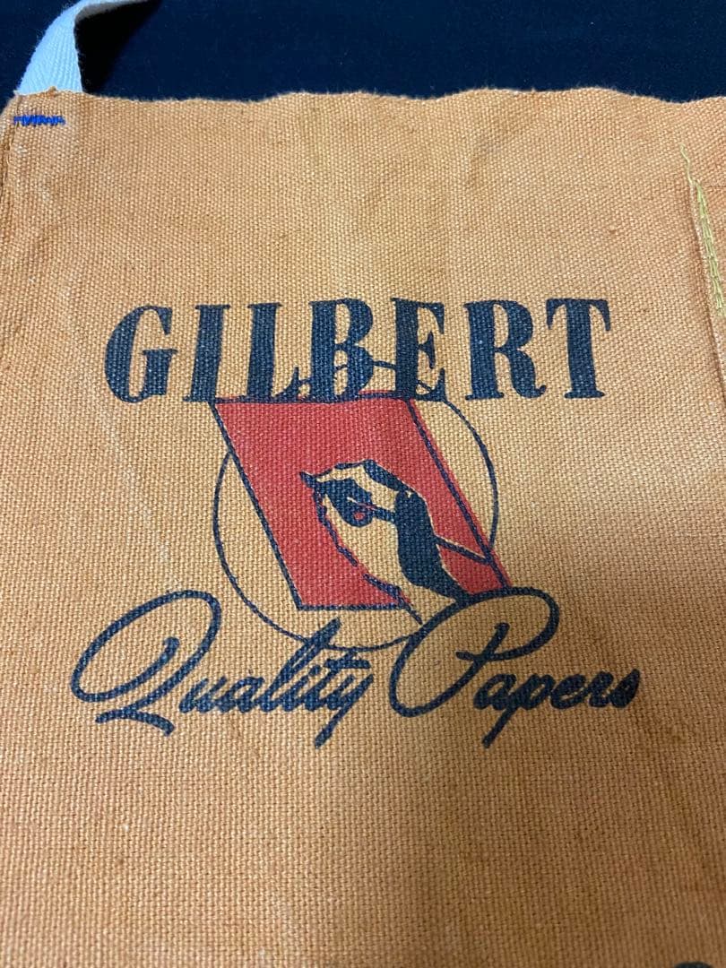 50s ワークエプロン　ニュースペーパー　染み込み