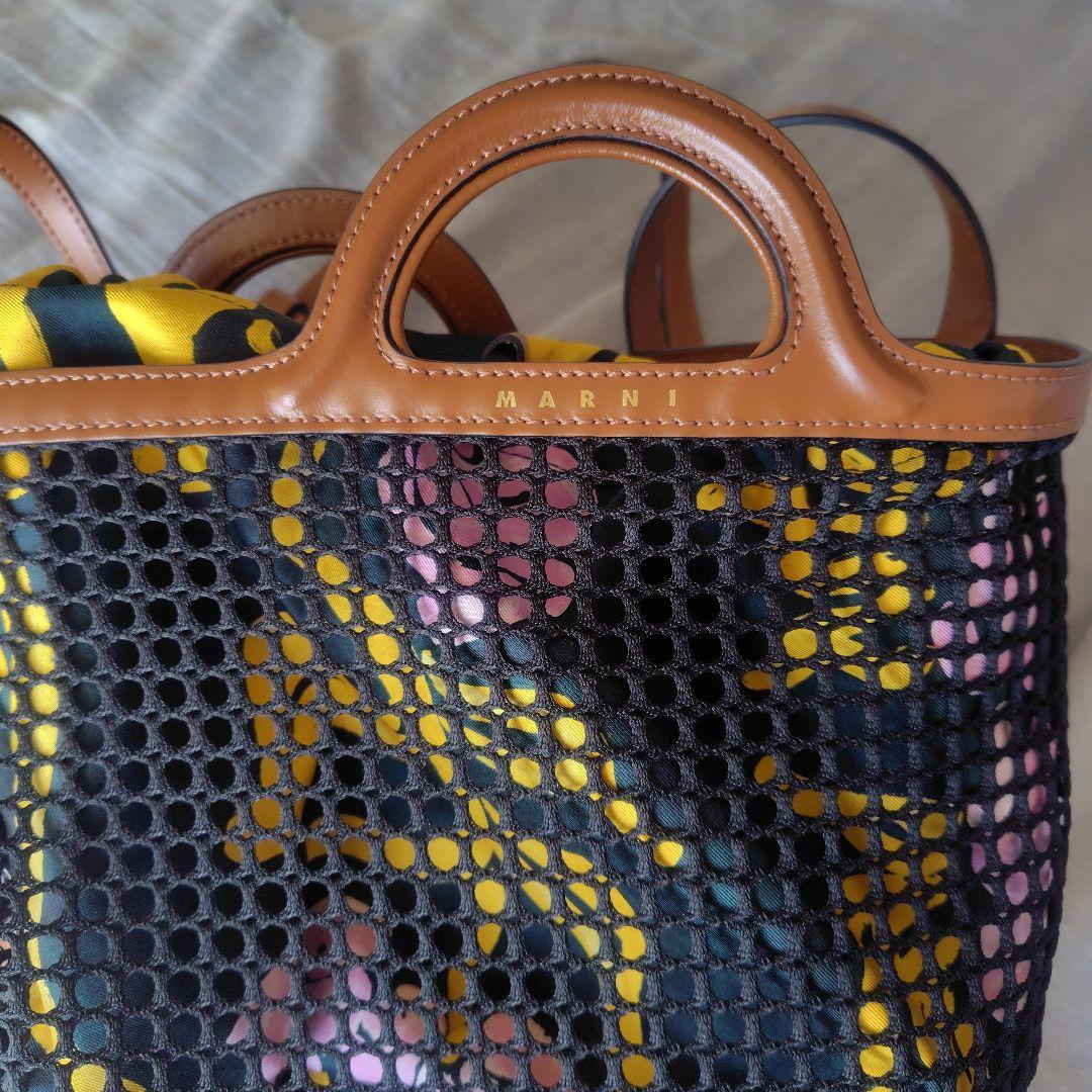 MARNI メッシュ かごバッグ　革