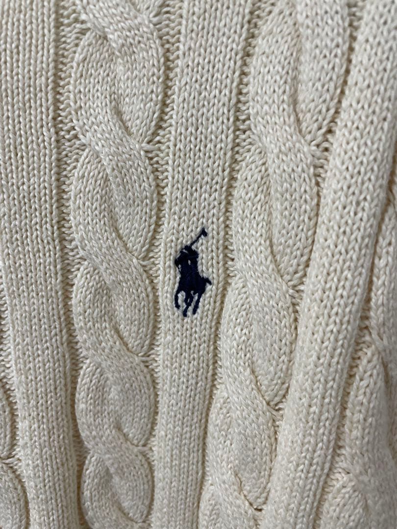川　Polo Ralph Lauren ケーブルニットセーター アイボリー