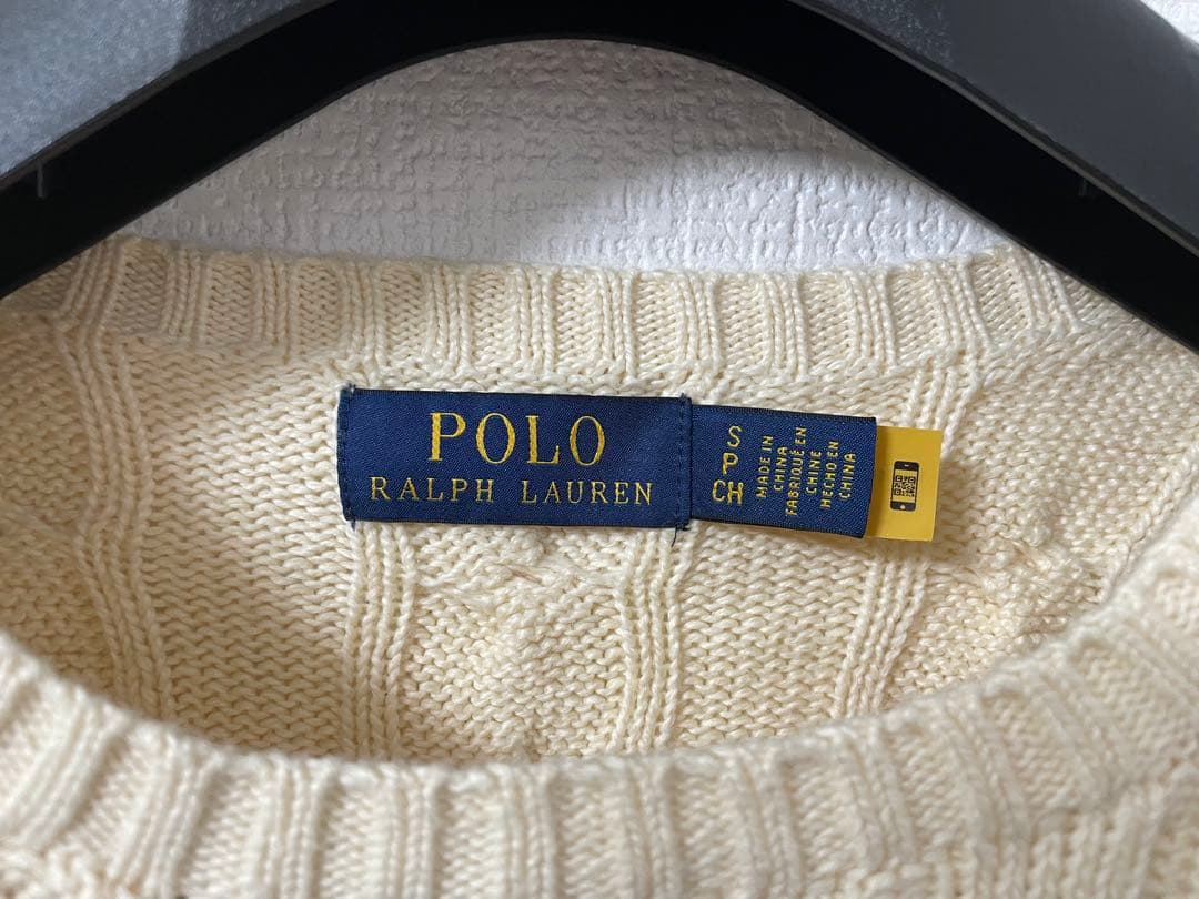 川　Polo Ralph Lauren ケーブルニットセーター アイボリー