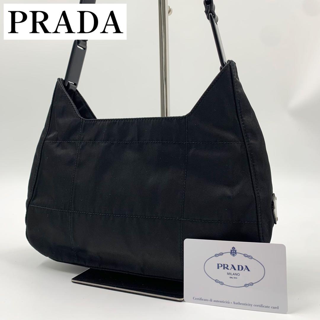【✨極美品 希少✨】プラダ ワンショルダーバッグ 三角ロゴ ブラック 付属品完備