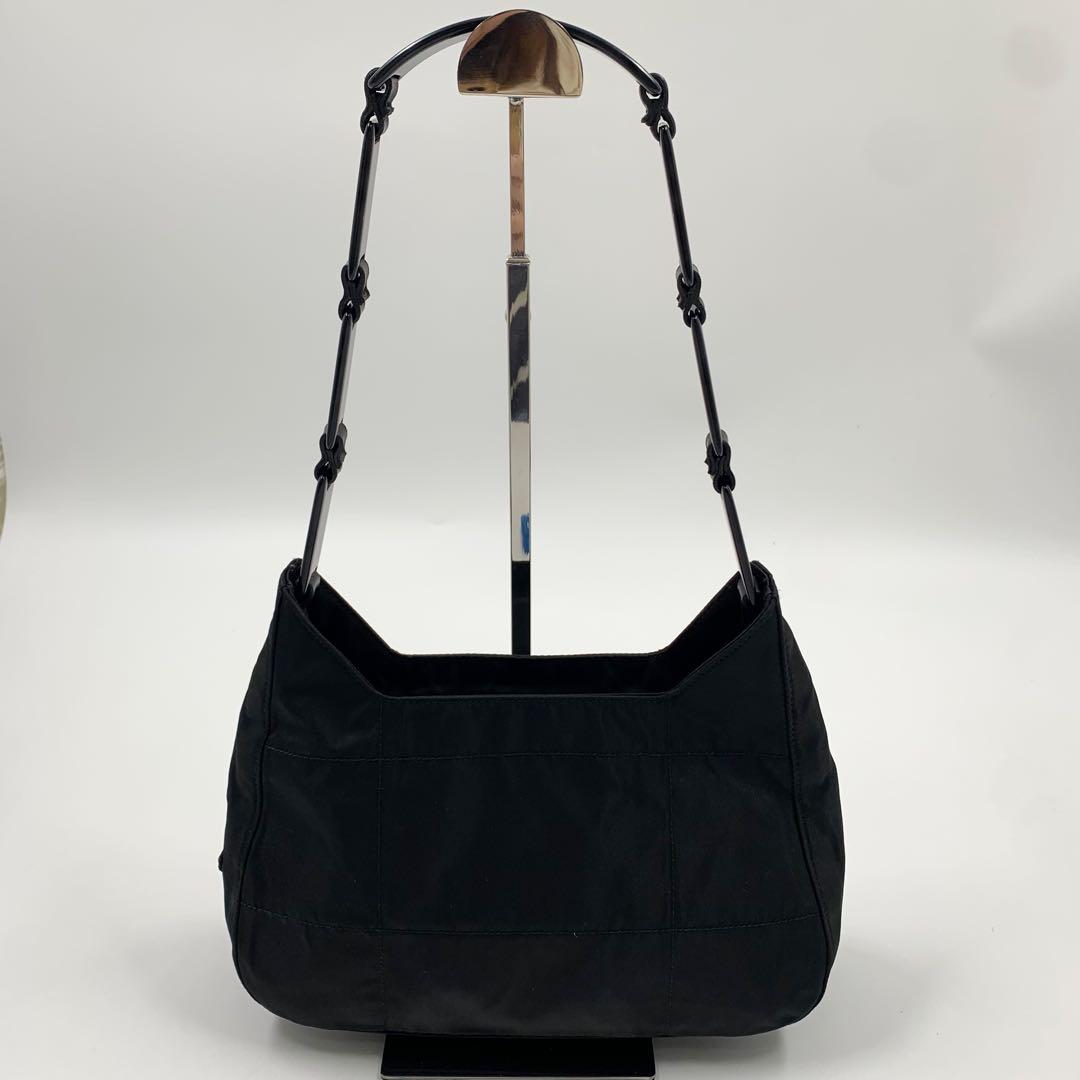 【✨極美品 希少✨】プラダ ワンショルダーバッグ 三角ロゴ ブラック 付属品完備