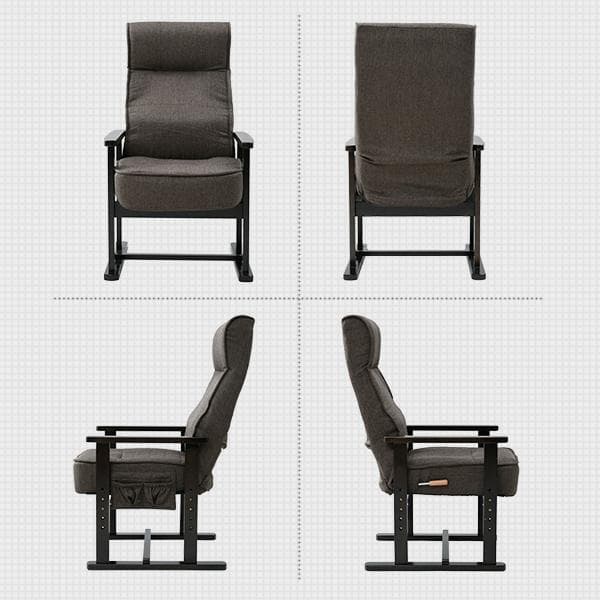 レバー式ポケットコイル高座椅子リクライニングWPTCL-60N(DBR