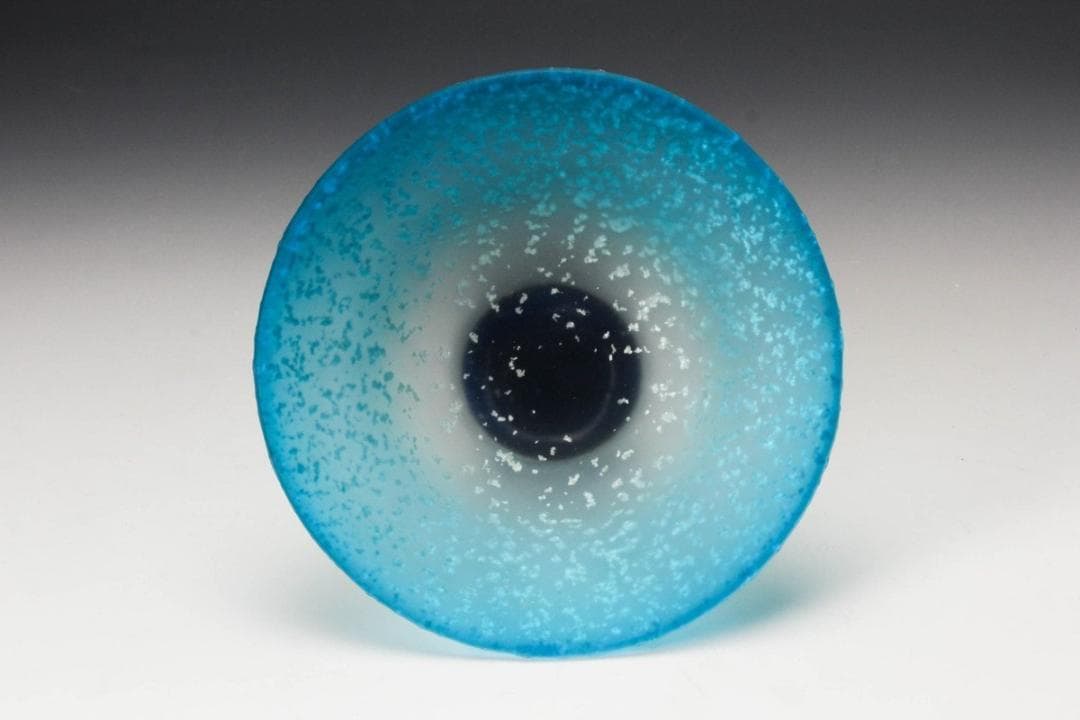 新倉晴比古　義山朝顔平茶碗　共箱有り　茶道具