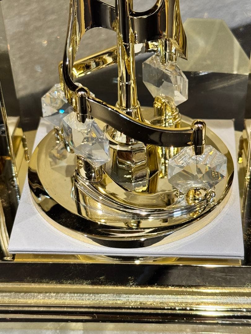 R088 ELIZABETH リズム電波時計 オニックス スワロフスキー