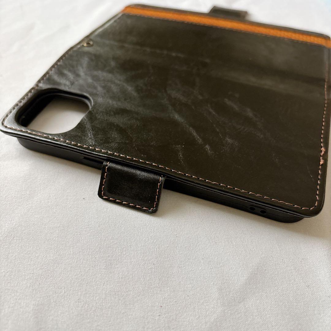 iPhone 13 ケース 手帳型ケース カード収納 スタンド ブラック