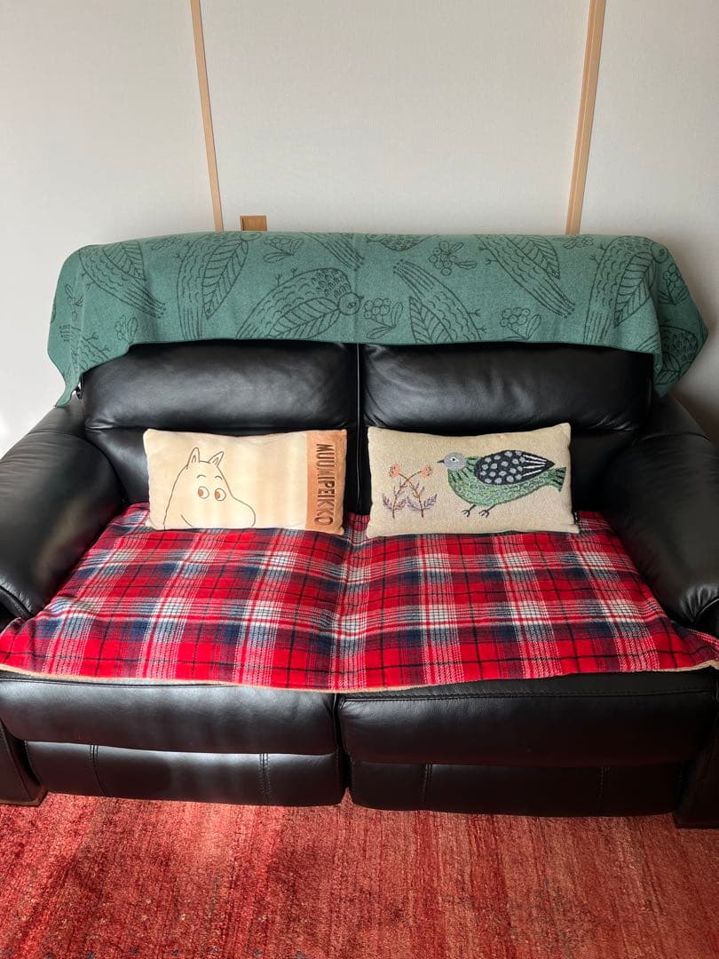 2人掛け右電動リクライニングソファ 本革(一部合成皮革)ブラック