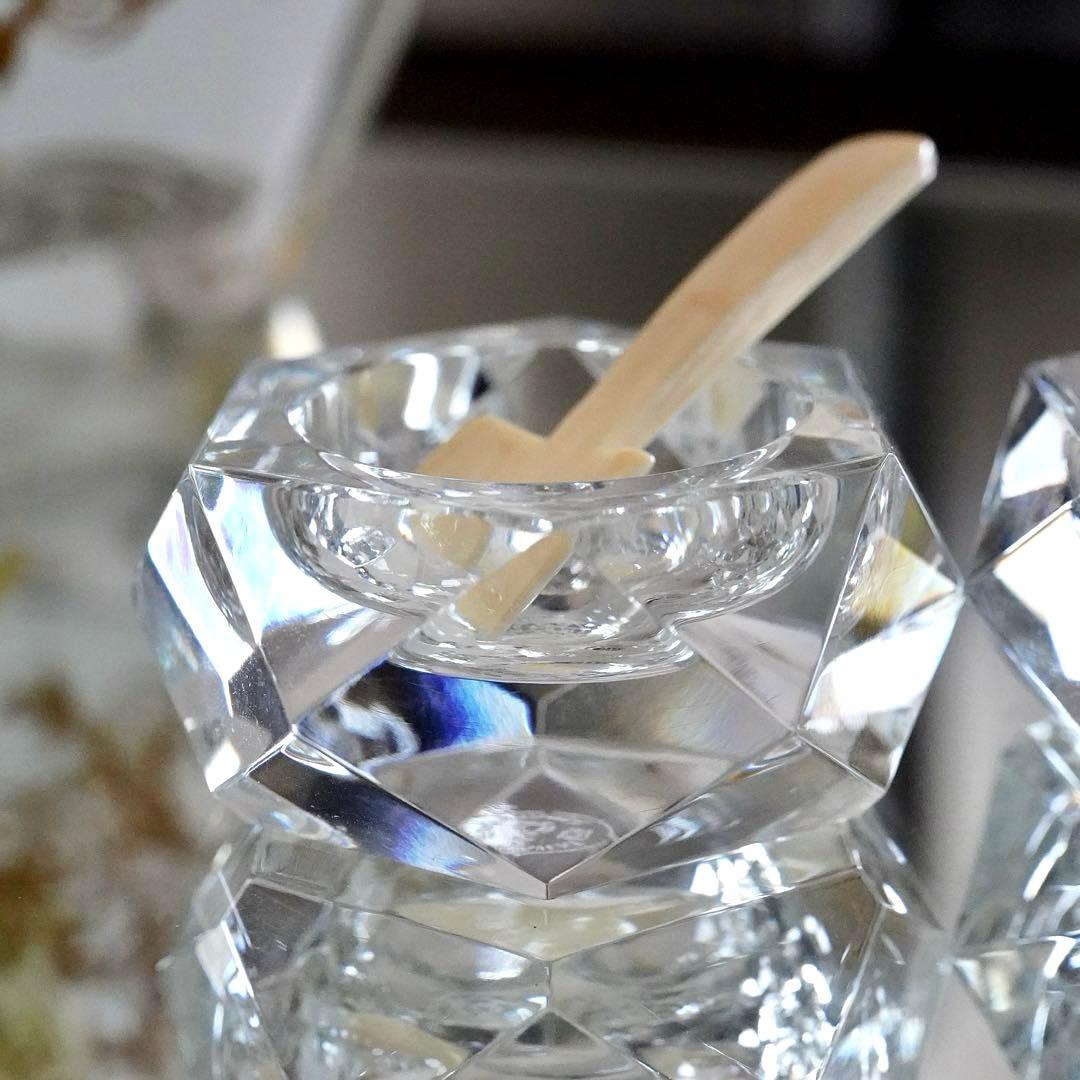 美品★オールドバカラ キャメル ソルトスプーン付 ソルト＆ペッパー 塩・胡椒入れ