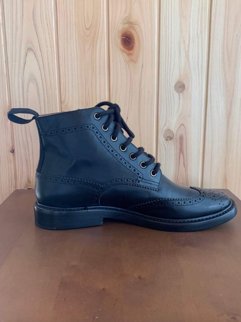 ROCHASロシャス　ショートブーツ　39 24.5 編みあげ 黒　おしゃれ