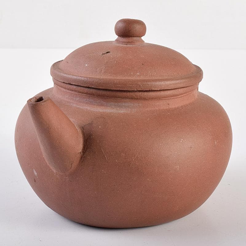 中国　花間伴咏月下侶吟　紫砂　朱泥　急須　茶壷　M　R7654